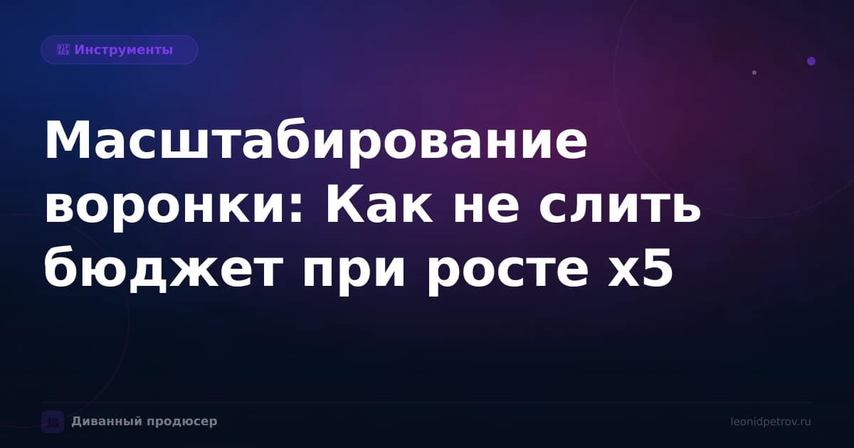 Масштабирование воронки: Как не слить бюджет при росте x5