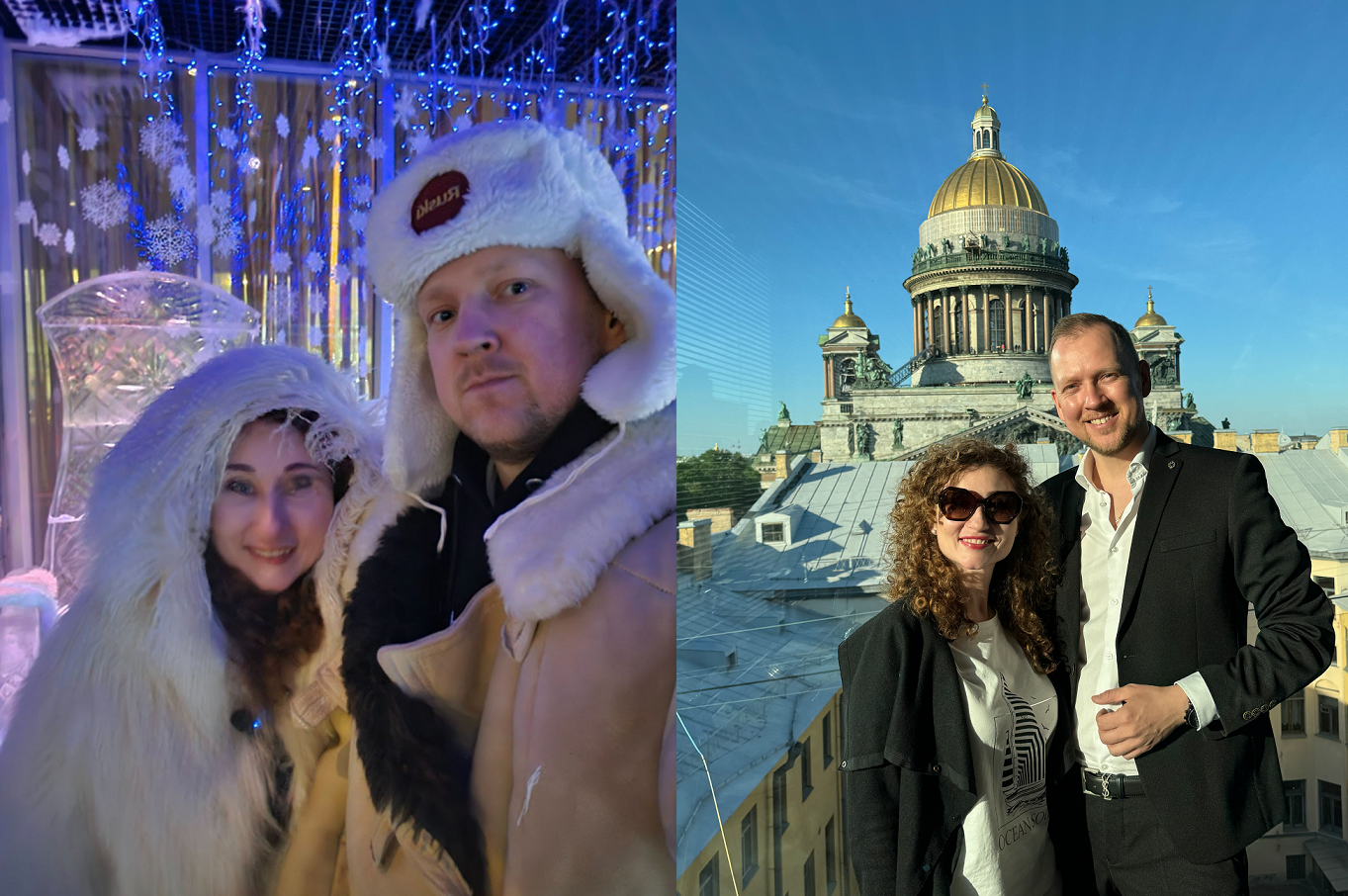 Фото (ледяная комната ICE bar Ruski в Москва-Сити; Mansarda, Санкт-Петербург).